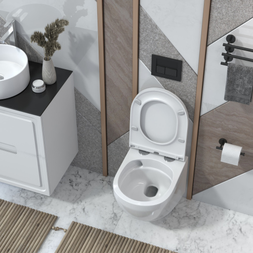 Унитаз подвесной Taliente Amato Vortex AM45005 белый с сиденьем микролифт безободковый смыв торнадо - фото 3